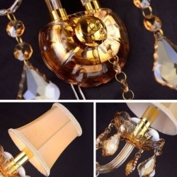 Designer Touch Decorative European Crystal Sconce Elegant Two Light Wall Light Stairs