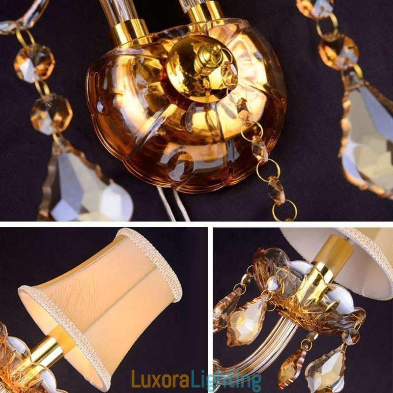 Designer Touch Decorative European Crystal Sconce Elegant Two Light Wall Light Stairs