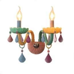 Designer Touch Decorative European Crystal Sconce Macaron Colourful Wall Light