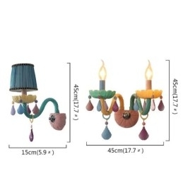 Designer Touch Decorative European Crystal Sconce Macaron Colourful Wall Light