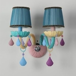 Designer Touch Decorative European Crystal Sconce Macaron Colourful Wall Light