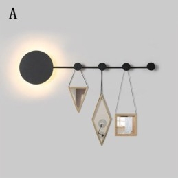 Designer Touch Decorative Modern Wall Light Circular Wall Lamp Black Hook Sconce Bedside Lighting