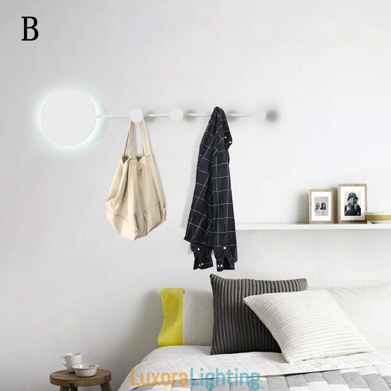 Designer Touch Decorative Modern Wall Light Circular Wall Lamp Black Hook Sconce Bedside Lighting