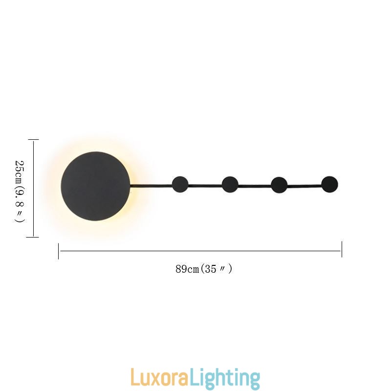 Designer Touch Decorative Modern Wall Light Circular Wall Lamp Black Hook Sconce Bedside Lighting