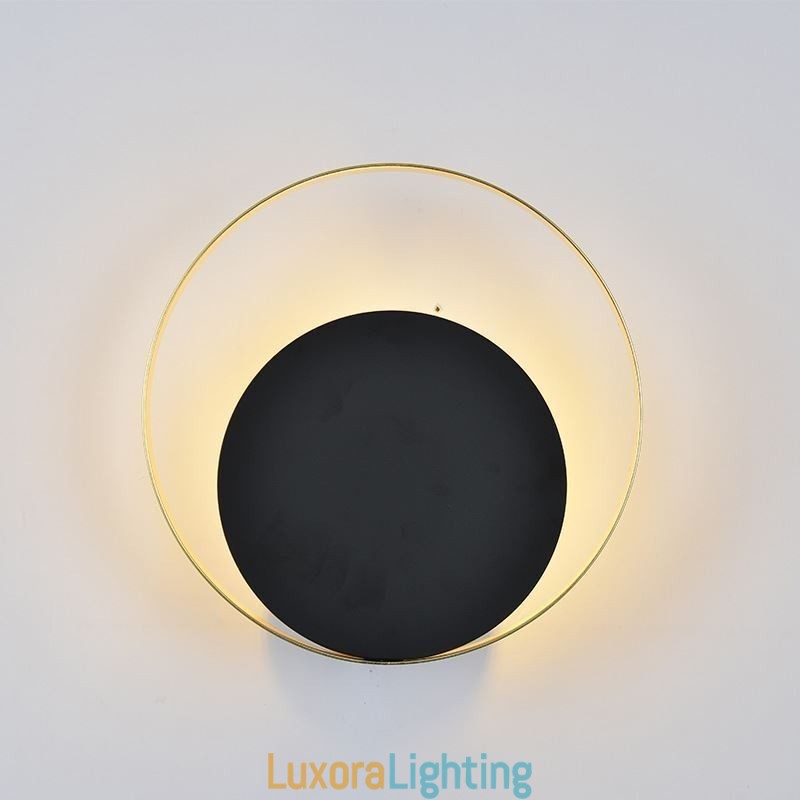 Designer Touch Decorative Modern Style Wall Light Black Circular Wall Sconce Creative Lamp Bedside Lighting