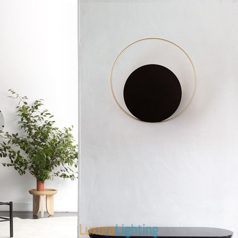 Designer Touch Decorative Modern Style Wall Light Black Circular Wall Sconce Creative Lamp Bedside Lighting