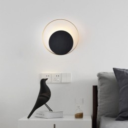 Designer Touch Decorative Modern Style Wall Light Black Circular Wall Sconce Creative Lamp Bedside Lighting