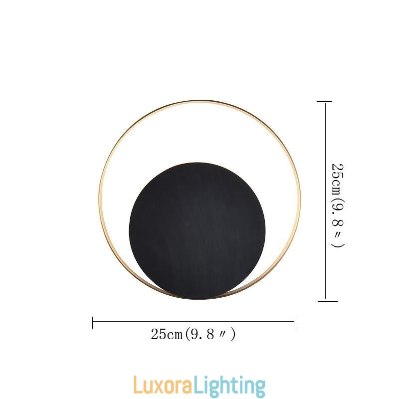 Designer Touch Decorative Modern Style Wall Light Black Circular Wall Sconce Creative Lamp Bedside Lighting