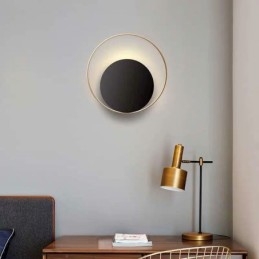 Designer Touch Decorative Modern Style Wall Light Black Circular Wall Sconce Creative Lamp Bedside Lighting
