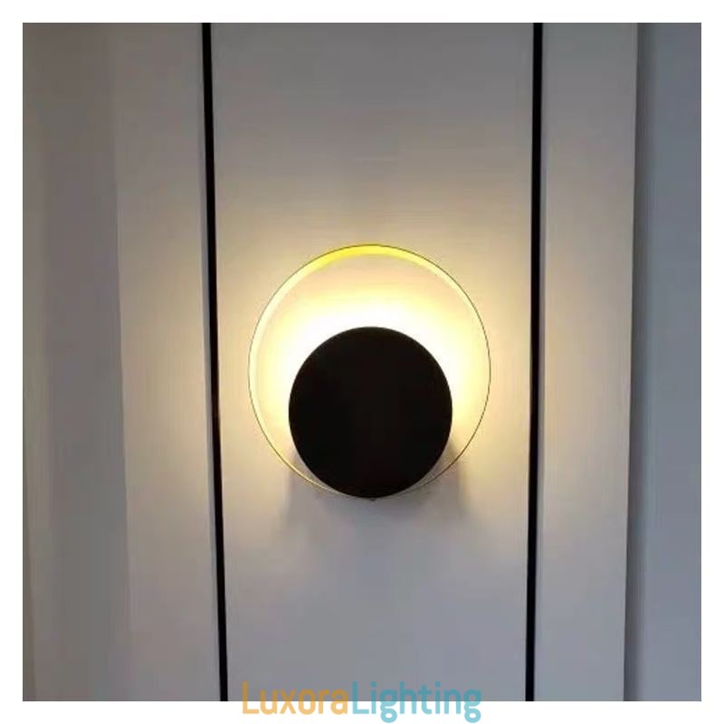 Designer Touch Decorative Modern Style Wall Light Black Circular Wall Sconce Creative Lamp Bedside Lighting