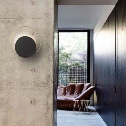 Designer Touch Decorative Modern Style Wall Light Black Circular Wall Sconce Creative Lamp Bedside Lighting