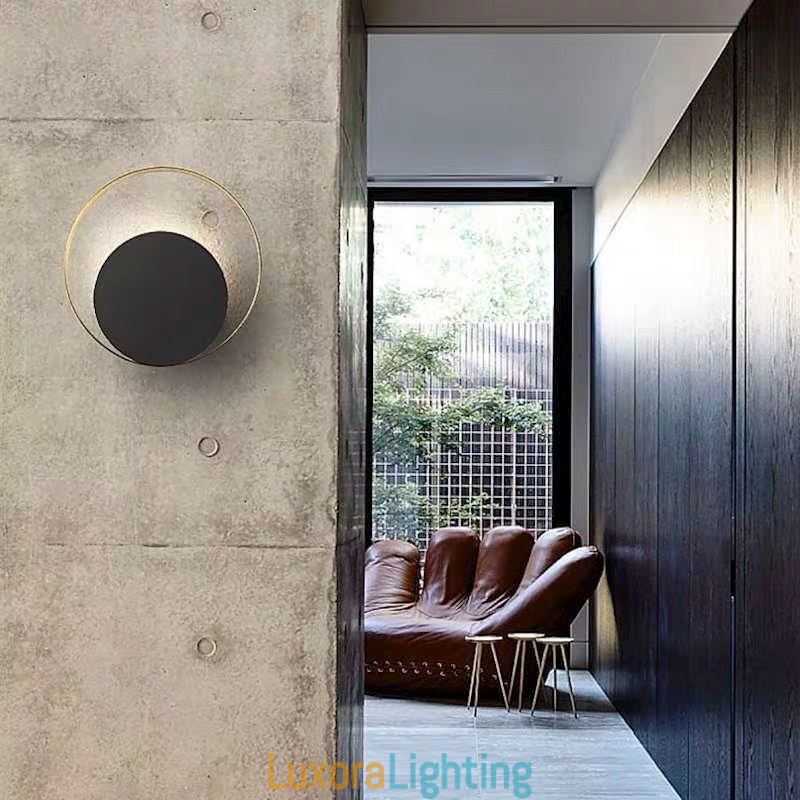 Designer Touch Decorative Modern Style Wall Light Black Circular Wall Sconce Creative Lamp Bedside Lighting