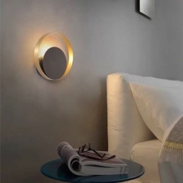 Designer Touch Decorative Modern Style Wall Light Black Circular Wall Sconce Creative Lamp Bedside Lighting
