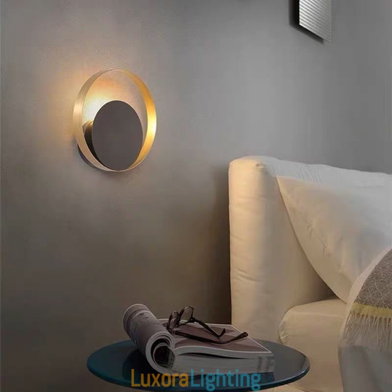 Designer Touch Decorative Modern Style Wall Light Black Circular Wall Sconce Creative Lamp Bedside Lighting