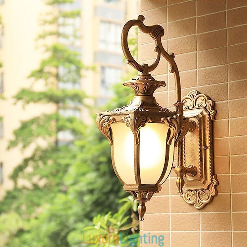 Designer Touch Decorative European Retro Outdoor Light Waterproof Carved Wall Light Courtyard Corridor