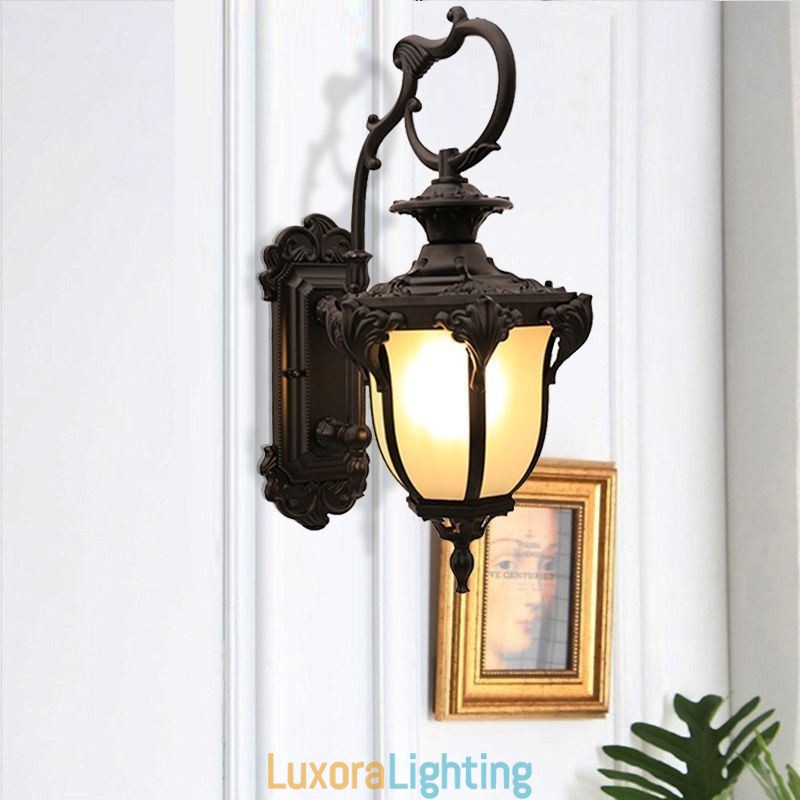 Designer Touch Decorative European Retro Outdoor Light Waterproof Carved Wall Light Courtyard Corridor
