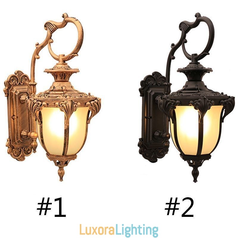 Designer Touch Decorative European Retro Outdoor Light Waterproof Carved Wall Light Courtyard Corridor