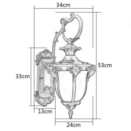 Designer Touch Decorative European Retro Outdoor Light Waterproof Carved Wall Light Courtyard Corridor