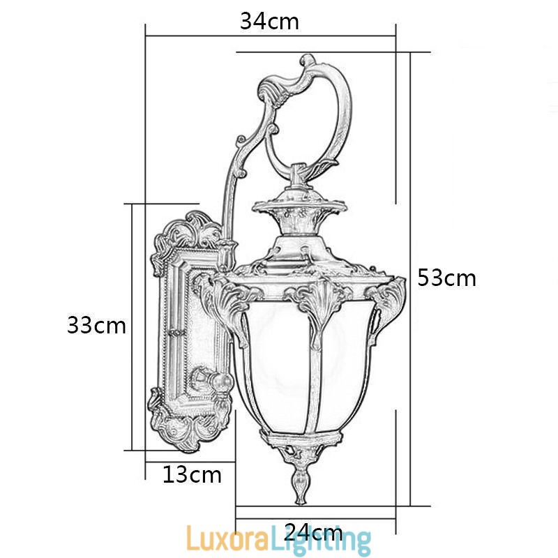Designer Touch Decorative European Retro Outdoor Light Waterproof Carved Wall Light Courtyard Corridor
