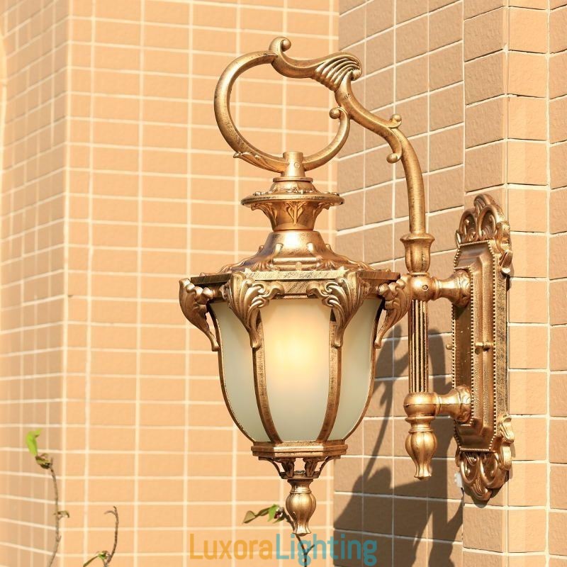 Designer Touch Decorative European Retro Outdoor Light Waterproof Carved Wall Light Courtyard Corridor