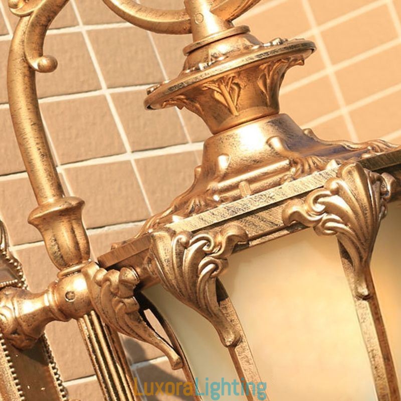 Designer Touch Decorative European Retro Outdoor Light Waterproof Carved Wall Light Courtyard Corridor