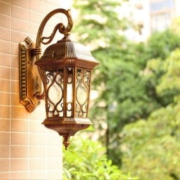 Designer Touch Decorative European Retro Outdoor Wall Sconce Waterproof Carved Wall Light