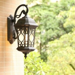 Designer Touch Decorative European Retro Outdoor Wall Sconce Waterproof Carved Wall Light
