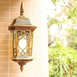 Designer Touch Decorative European Retro Outdoor Wall Sconce Waterproof Carved Wall Light