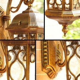 Designer Touch Decorative European Retro Outdoor Wall Sconce Waterproof Carved Wall Light