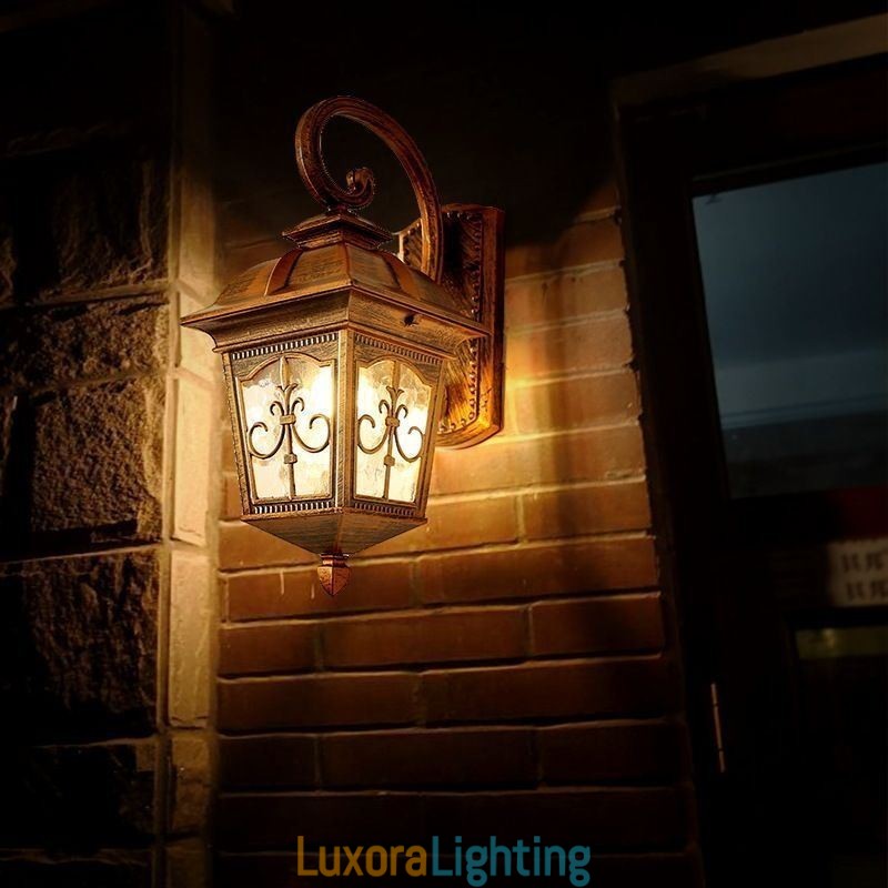 Designer Touch Decorative European Retro Outdoor Wall Light Waterproof Arrow Flower Wall Sconce