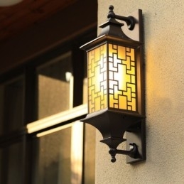 Designer Touch Decorative Chinese Outdoor Wall Sconce Waterproof Window Grille Wall Lamp