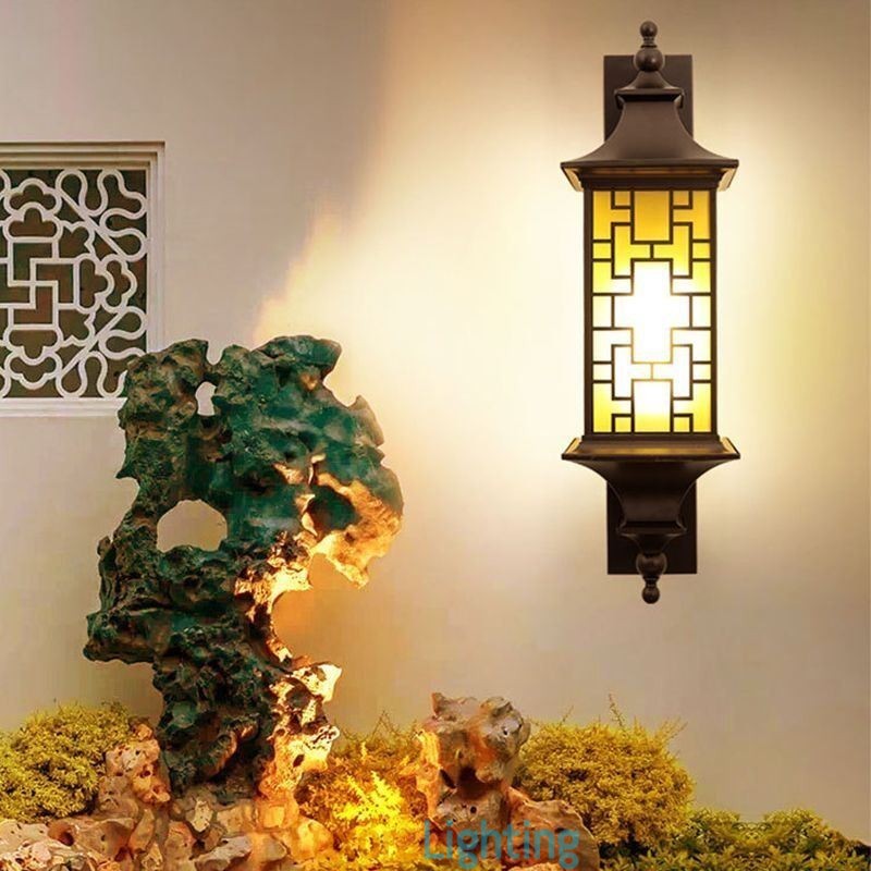 Designer Touch Decorative Chinese Outdoor Wall Sconce Waterproof Window Grille Wall Lamp