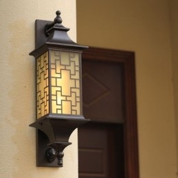 Designer Touch Decorative Chinese Outdoor Wall Sconce Waterproof Window Grille Wall Lamp