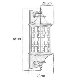 Designer Touch Decorative Chinese Outdoor Wall Sconce Waterproof Window Grille Wall Lamp