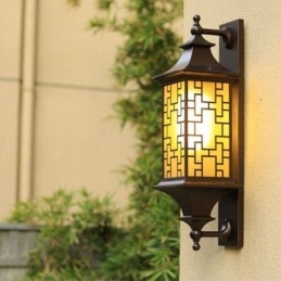 Designer Touch Decorative Chinese Outdoor Wall Sconce Waterproof Window Grille Wall Lamp