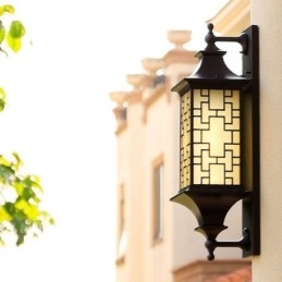 Designer Touch Decorative Chinese Outdoor Wall Sconce Waterproof Window Grille Wall Lamp