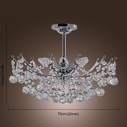 Designer Touch Decorative Luxuriant Crystal Chandelier with 6 Lights Pendant Chandelier