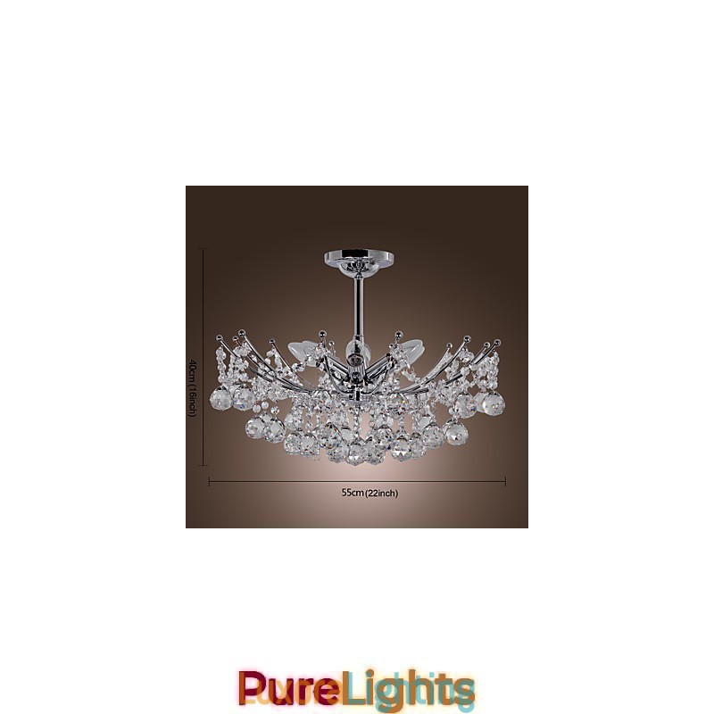 Designer Touch Decorative Luxuriant Crystal Chandelier with 6 Lights Pendant Chandelier