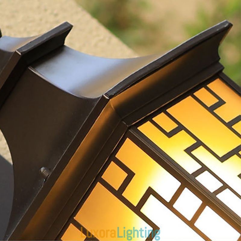 Designer Touch Decorative Chinese Outdoor Wall Sconce Waterproof Window Grille Wall Lamp