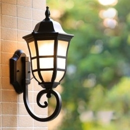 Designer Touch Decorative European Wall Sconce Retro Outdoor Light Single Head Waterproof Frosted Glass Wall Light