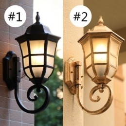 Designer Touch Decorative European Wall Sconce Retro Outdoor Light Single Head Waterproof Frosted Glass Wall Light