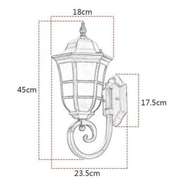 Designer Touch Decorative European Wall Sconce Retro Outdoor Light Single Head Waterproof Frosted Glass Wall Light