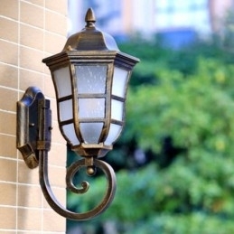 Designer Touch Decorative European Wall Sconce Retro Outdoor Light Single Head Waterproof Frosted Glass Wall Light