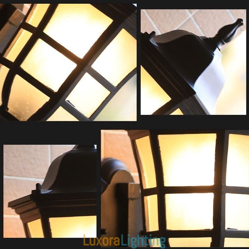Designer Touch Decorative European Wall Sconce Retro Outdoor Light Single Head Waterproof Frosted Glass Wall Light