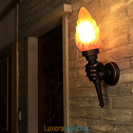 Designer Touch Decorative European Retro Outdoor Wall Light Waterproof Torch Shape Wall Sconce