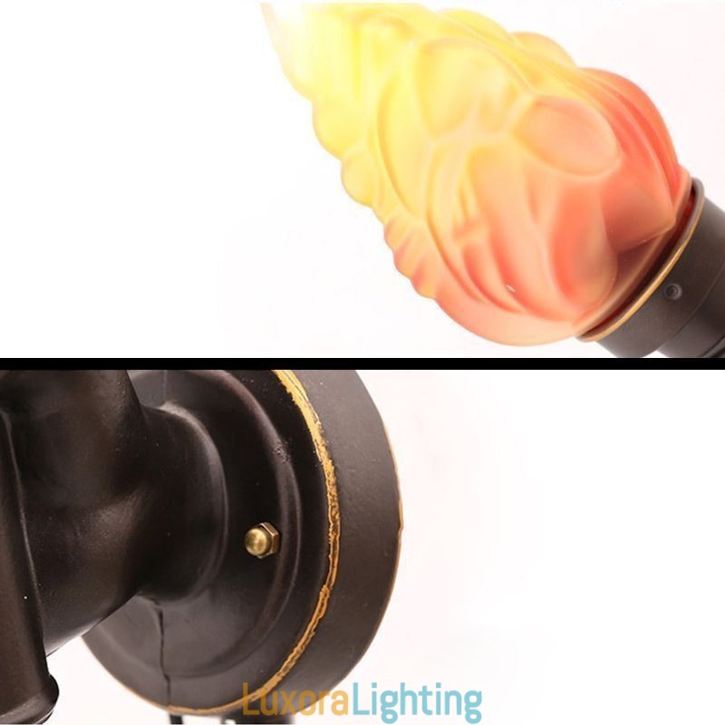 Designer Touch Decorative European Retro Outdoor Wall Light Waterproof Torch Shape Wall Sconce