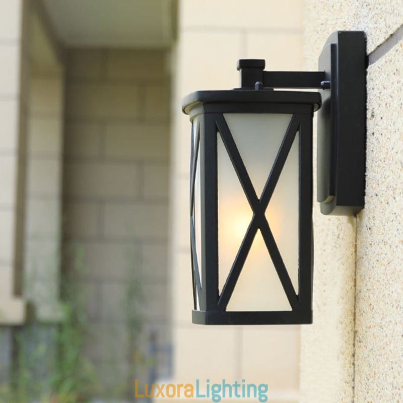 Designer Touch Decorative Modern Simple Outdoor Light Waterproof Square Column Wall Light Courtyard Corridor