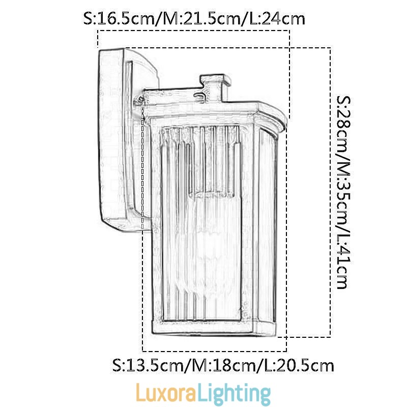 Designer Touch Decorative Modern Simple Outdoor Light Waterproof Square Column Wall Light Courtyard Corridor