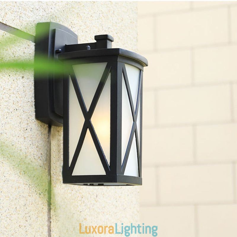 Designer Touch Decorative Modern Simple Outdoor Light Waterproof Square Column Wall Light Courtyard Corridor