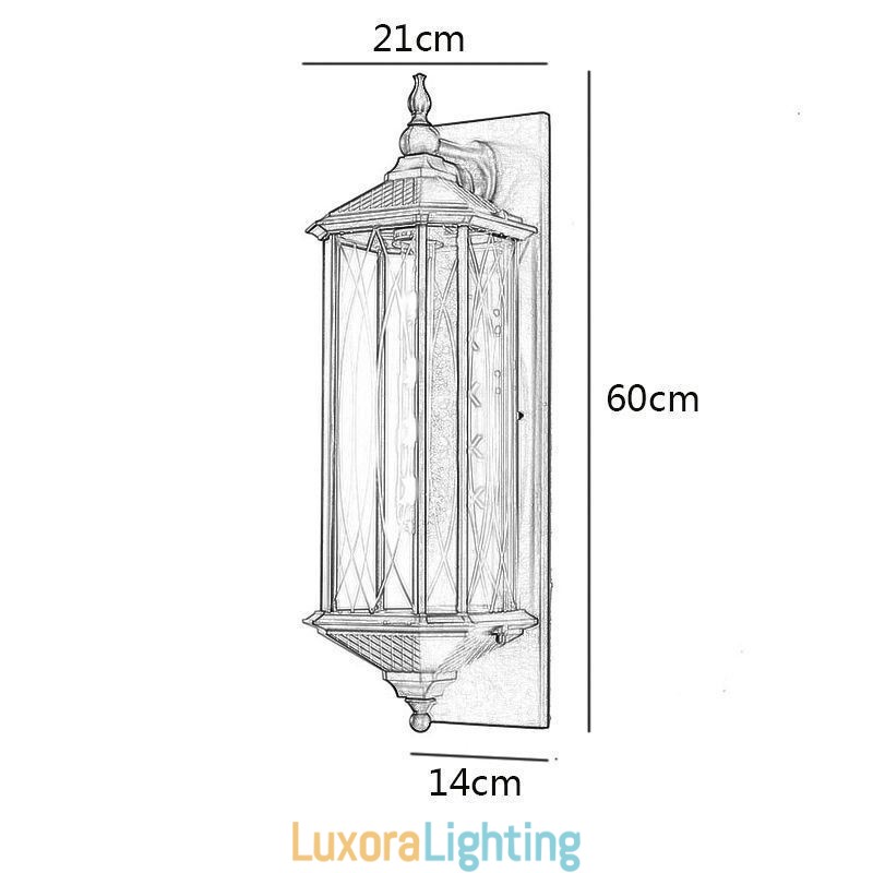 Designer Touch Decorative Chinese Outdoor Wall Sconce Single Head Waterproof Streamer Wall Light
